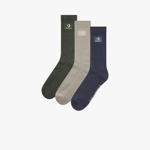 3 Packs Stacked Patch Crew Socks